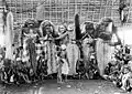 Actors dressed as giants and evil spirits for a Barong Landung performance