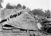 Collapsed houses after the earthquake in Bali