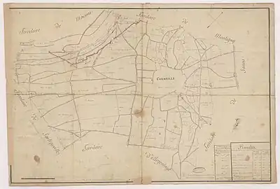 Handwritten map without color