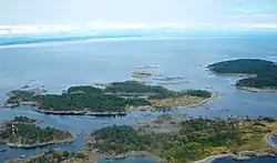 Chatham Islands as seen from the air.
