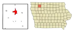 Location of Spencer, Iowa