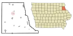 Location of St. Olaf, Iowa