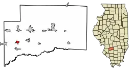 Location of Albers in Clinton County, Illinois.