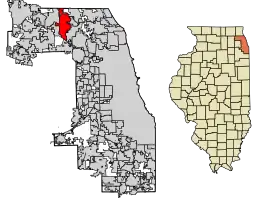 Location of Arlington Heights in Cook County, Illinois.