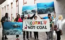 Image 6A protest against the Adani Carmichael mine, 2016 (from Environmental threats to the Great Barrier Reef)
