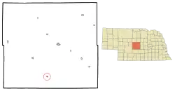 Location within Custer County and Nebraska
