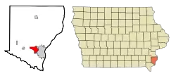 Location of West Burlington, Iowa
