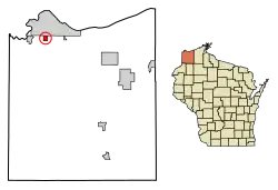 Location of the Village of Superiorin Douglas County, Wisconsin