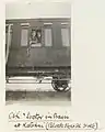 Vintage WWI postcard, photo taken at Katerini Station, the names of the subjects in the photo are only identified as E. L. G. and The Doctor, Date Unknown.