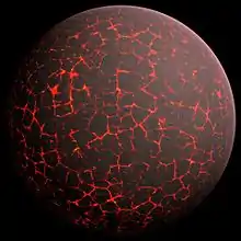 Image 66Artist's conception of Hadean Eon Earth, when it was much hotter and inhospitable to all forms of life. (from History of Earth)