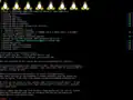 Eight Tux displayed, representing eight processor cores running the Gentoo Linux installation CD