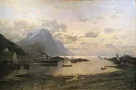 Dampskipsanløp I Lofoten  Eilert Adelsteen Normann