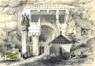 Entrance of the Great Chaitya Cave at Karli