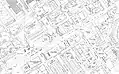 The encroaching boundaries of Euston railway station to the gardens are visible on this 1953 Ordnance Survey map