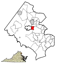 Location of Mantua in Fairfax County, Virginia