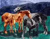 Horses, 1911, oil on canvas, 73.3 x 92.5&nbsp;cm, Musée National d'Art Moderne, Centre Georges Pompidou, Paris. Published in the New York Times, New York, 16 February 1913, Page 121