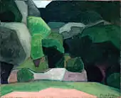 Paysage à Cassis (Landscape at Cassis), 1911–12, oil on canvas, 50.3 × 61.5&nbsp;cm, private collection