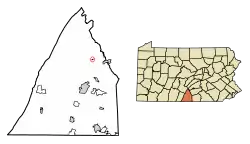 Location of Orrstown in Franklin County, Pennsylvania.