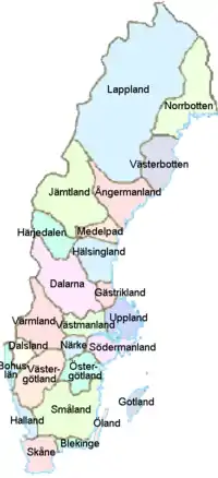 Image 12Historical provinces of Sweden. (from Culture of Sweden)