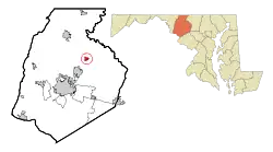 Location of Woodsboro, Maryland