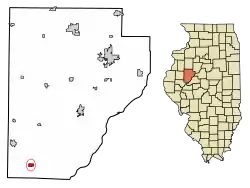 Location of Astoria in Fulton County, Illinois.