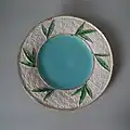 Dessert plate, coloured glazes, c. 1870, naturalistic style.