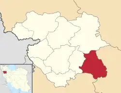 Location of Ghorveh County in&nbsp;Kurdistan&nbsp;province