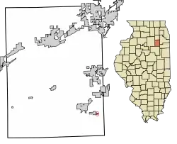 Location of East Brooklyn in Grundy County, Illinois.