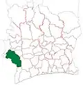 Guiglo Department from 1998 to 2005. (Other subdivision boundaries began to change in 2000.)