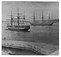 Photograph of Galatea, and HMS&nbsp;Challenger