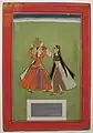 Heer Ranjha - Two Women, Jodhpur school, watercolor, Tokyo National Museum.