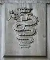 The biscione as a symbol of Milan, seen here at the Milano Centrale railway station.