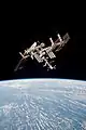 Photo of the ISS and Endeavour taken from Soyuz TMA-20