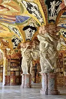 Rococo - Interior of the Klosterbibliothek Metten, Metten, Germany, unknown architect, 1722-1726