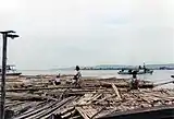 Bamboo rafts by the Irrawaddy