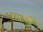 View of the Hart Bridge from the Eastside.