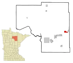 Location of the city of Nashwaukwithin Itasca County, Minnesota