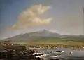 Kailua-Kona with Hualalai, Hulihe'e Palace and Church, 1852