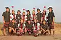 Jampui youths in traditional attire. A dance troupe.