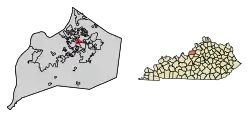 Location of Norwood in Jefferson County, Kentucky