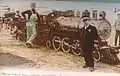 John J. Coit stands left of loco No. 2