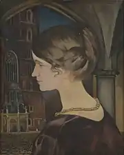 Portraiture: Portrait of Maria Sobolewska; 1918, tempera on plank, 45 × 37&nbsp;cm, National Museum, Kraków.