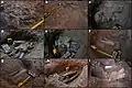 Burial 22. Multiple views of the excavation process.
