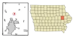 Location of Alburnett, Iowa