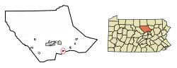 Location of Montgomery in Lycoming County, Pennsylvania.