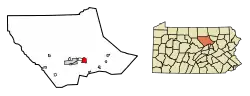 Location of Montoursville in Lycoming County, Pennsylvania