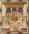 Maharajah Karam Singh of Patiala and his son Narinder Singh with a holy man