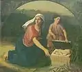 Mother with Moses on the river bank