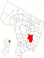 Location of Westwood in Bergen County highlighted in red (right). Inset map: Location of Bergen County in New Jersey highlighted in red (left).
Interactive map of Teaneck, New Jersey