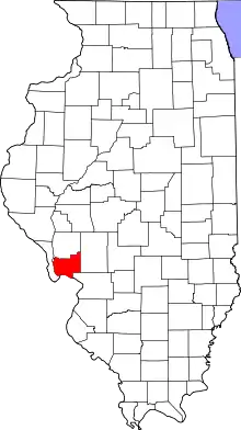 Map of Illinois highlighting Jersey County